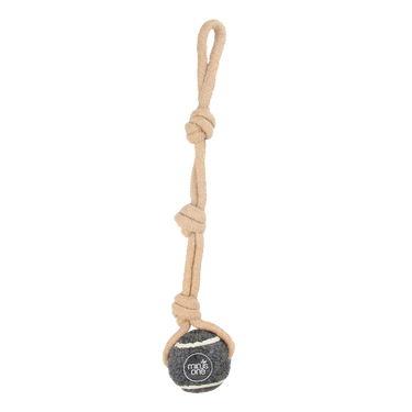 Dog Tennis Ball Rope Toy Single Grey